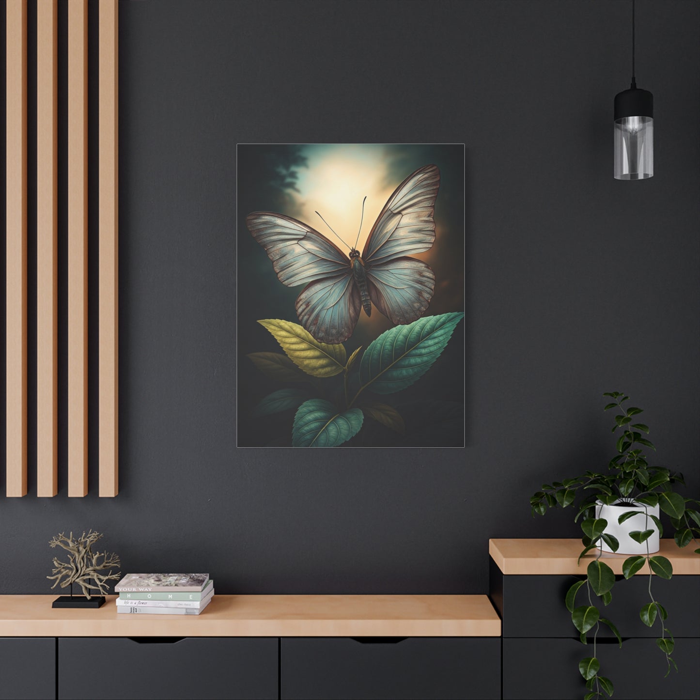 Luminous Pale Wing Butterfly Garden Portrait Wall Art & Canvas Prints