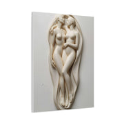 Sculptural Dual Figure Relief Wall Art & Canvas Print