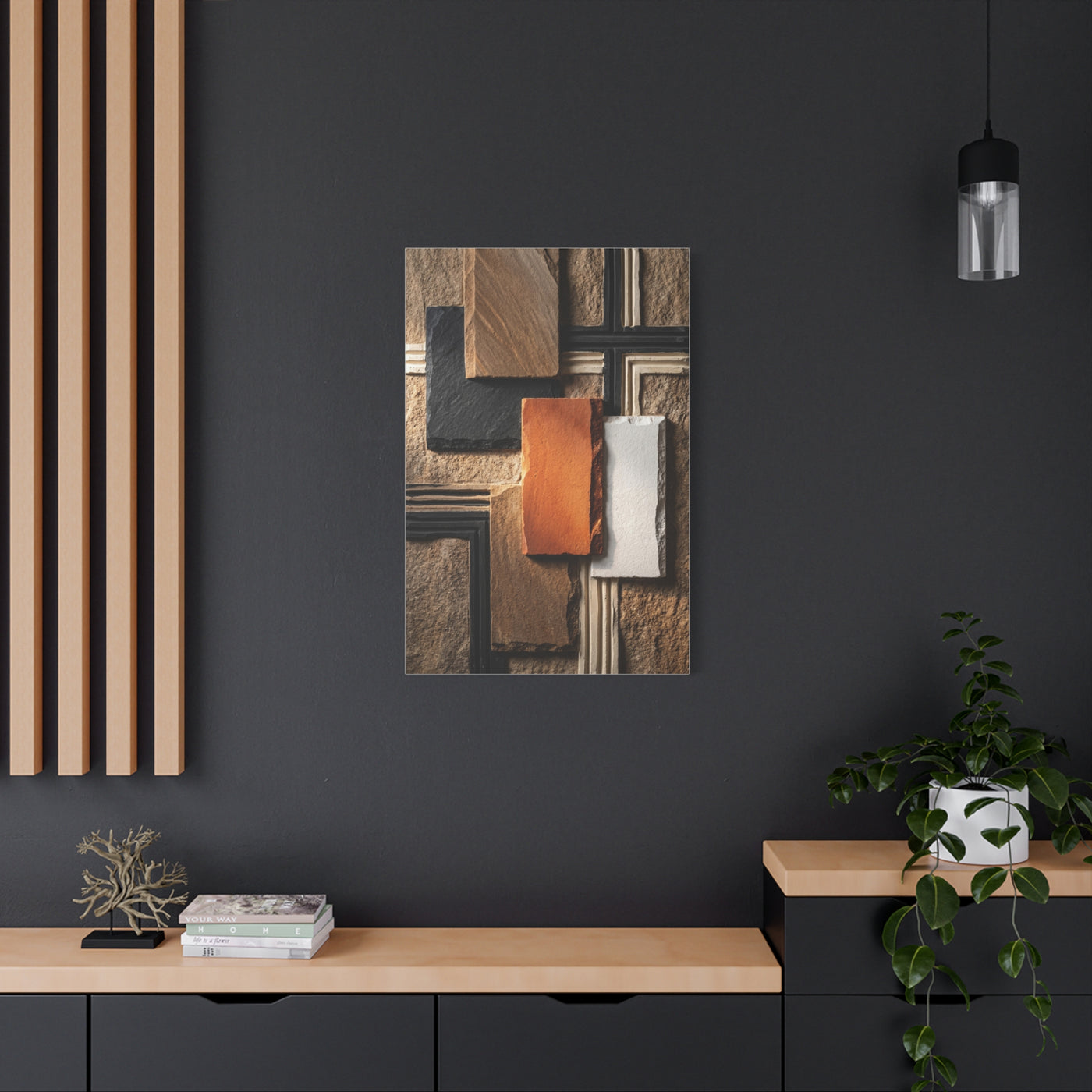 Sculptural Stone Geometry Composition Wall Art & Canvas Print