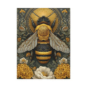 Honey Bee Botanical Folk Mandala Wall Art & Canvas Print