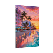 Miami Beach Art Deco Sunset Wall Art & Canvas Print