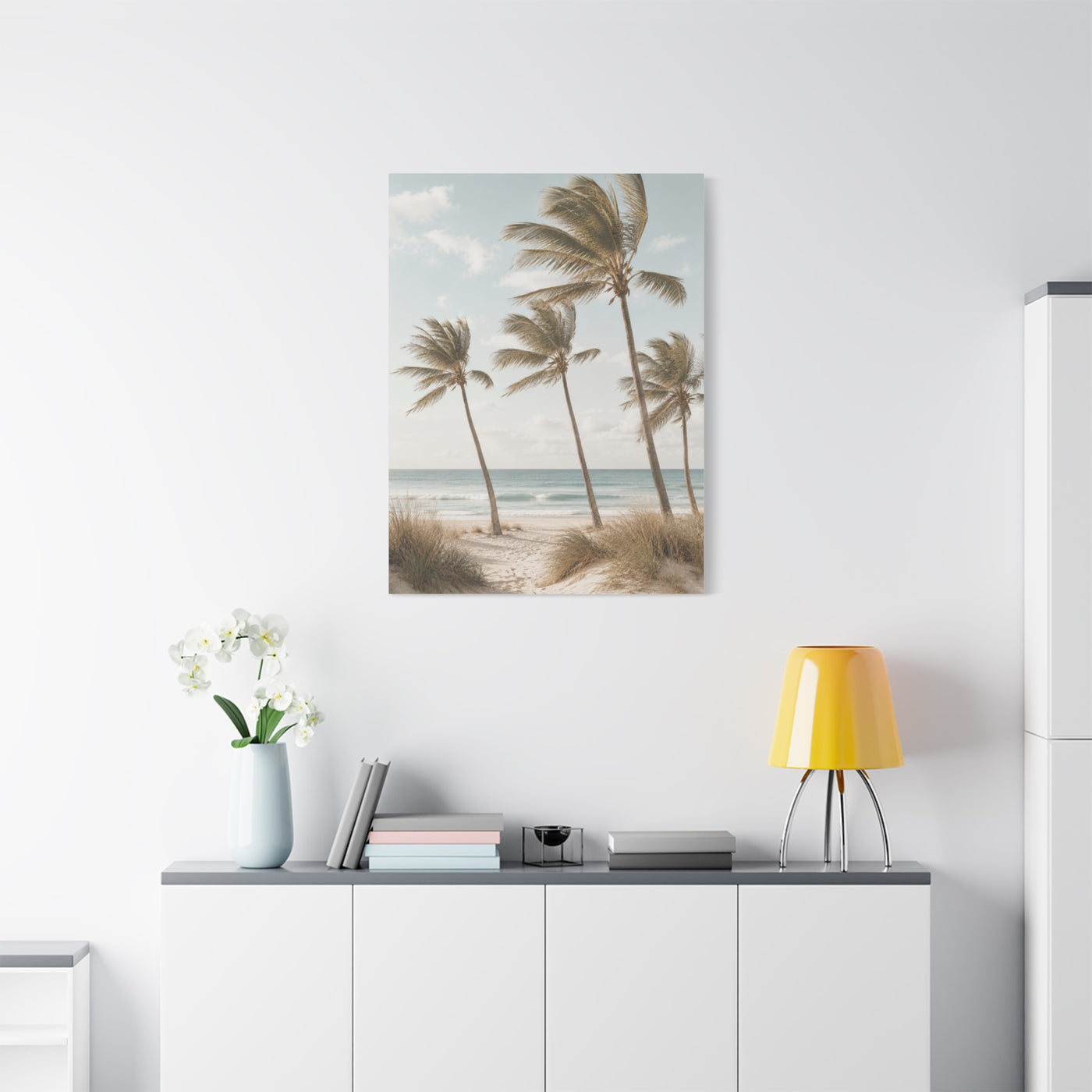 Coastal Palm Breeze Minimal Trees Wall Art & Canvas Print