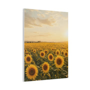 Golden Sunflower Field Horizon Landscape Wall Art & Canvas Print