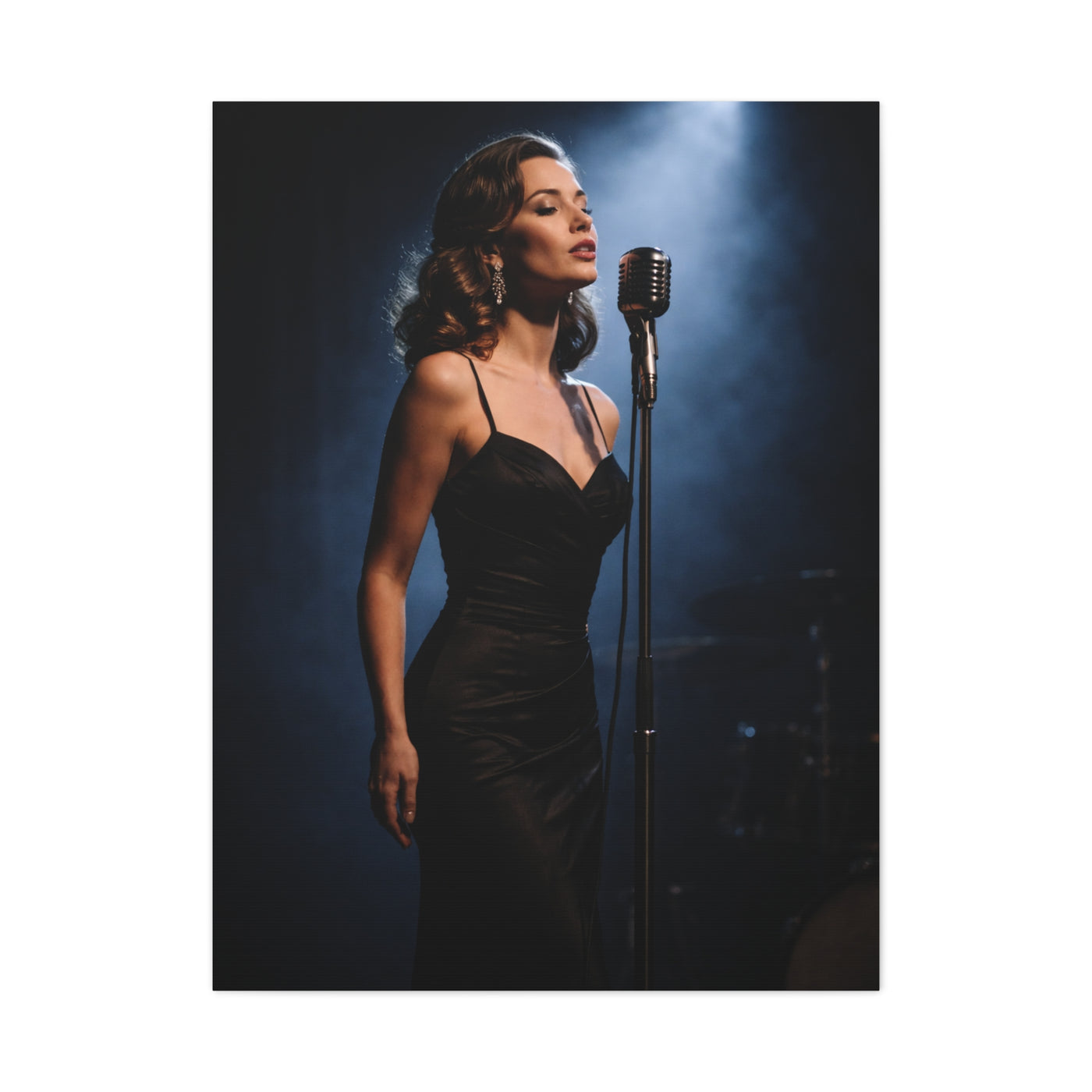 Jazz Vocalist Spotlight Elegance Wall Art & Canvas Print