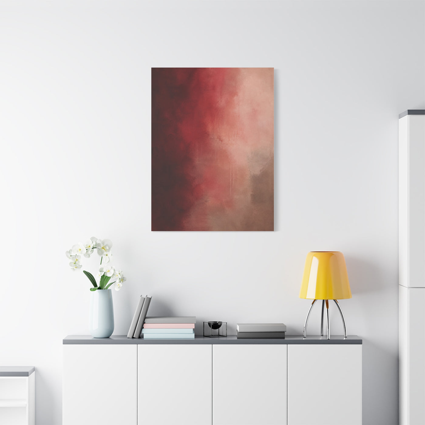Burgundy Blush Color Field Abstraction Wall Art & Canvas Print