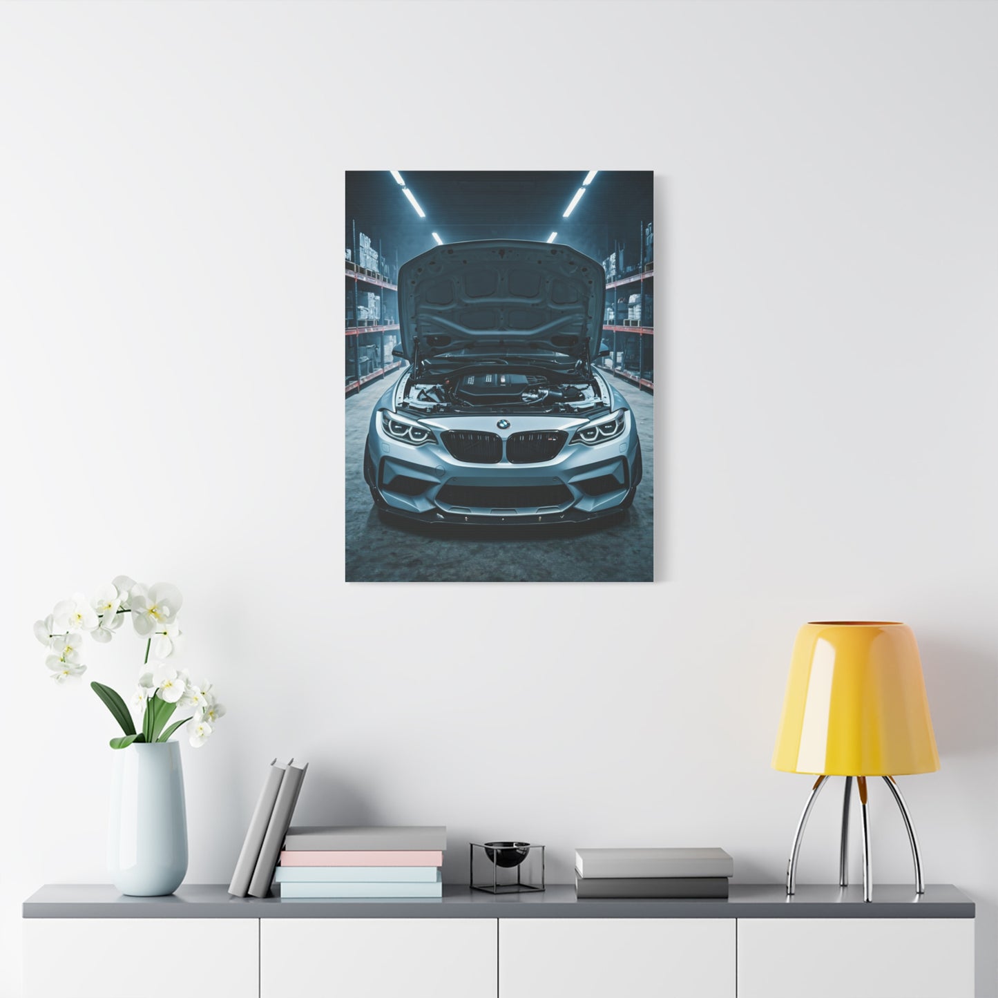 BMW M2 Industrial Workshop Lighting Wall Art & Canvas Prints