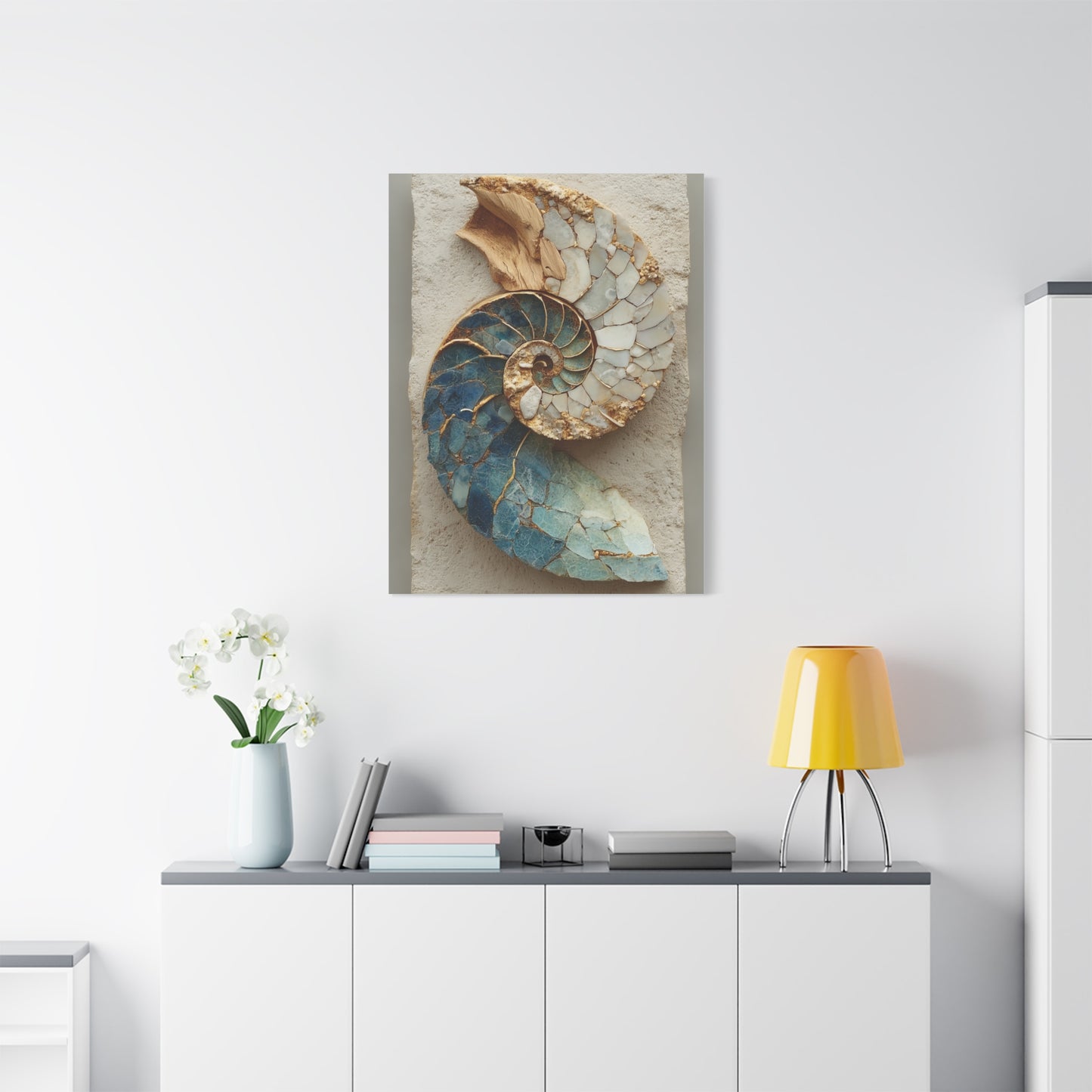 Nautilus Driftwood Mosaic Wall Art & Canvas Print