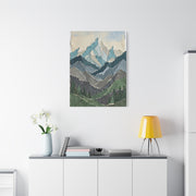 Hand-Torn Paper Collage Mountain Range Wall Art & Canvas Print