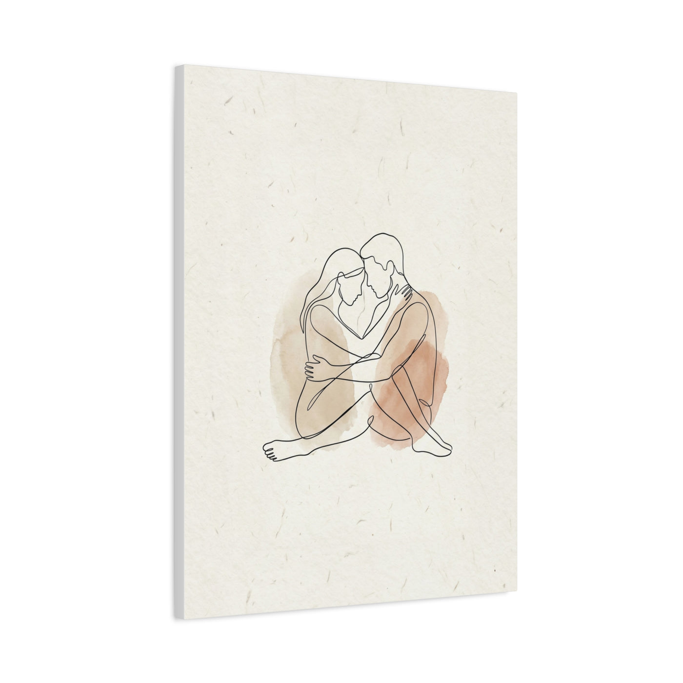 Minimal Line Art Intimate Embrace Wall Art & Canvas Print