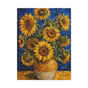 Impressionist Sunflower Vase Painting Wall Art & Canvas Print