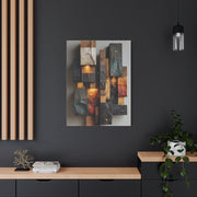 Sculptural Wood Panel Assemblage Wall Art & Canvas Print