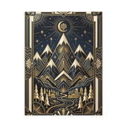 Art Deco Golden Alpine Skyline Wall Art & Canvas Print