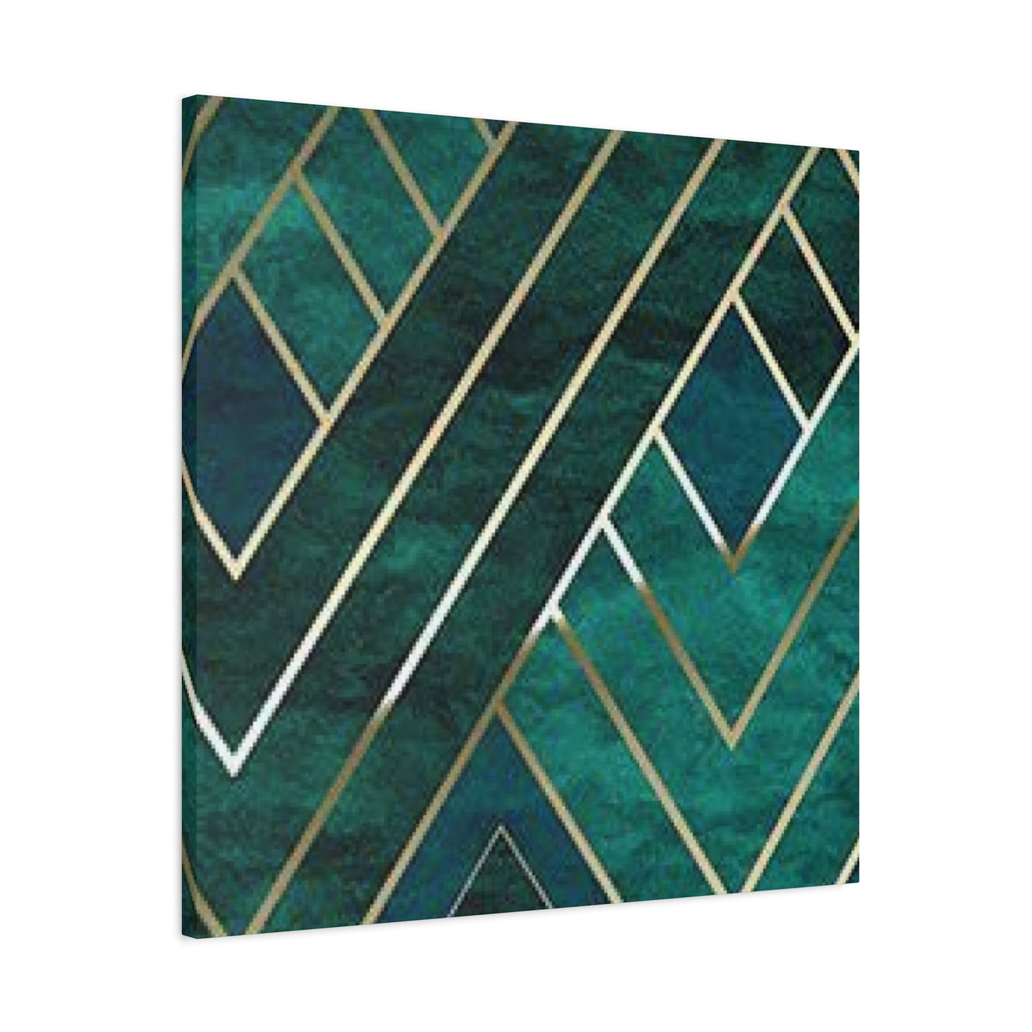 Golden Strips Olive Green Diagonal Patterns Wall Art & Canvas Prints