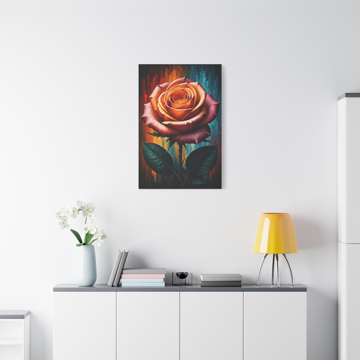 Golden Ember Rose Wall Art & Canvas Print