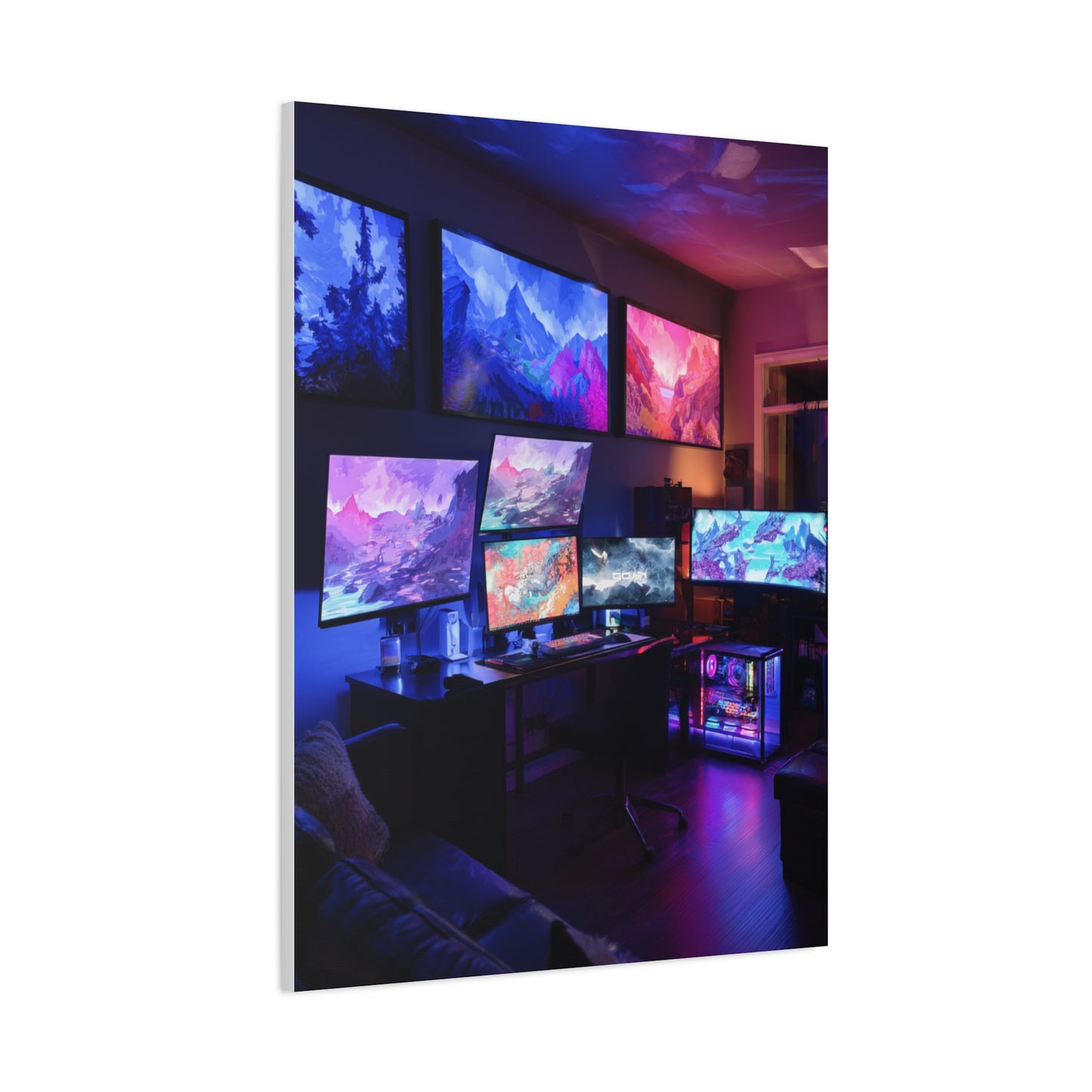 Neon Fantasy Gaming Room Wall Art & Canvas Print