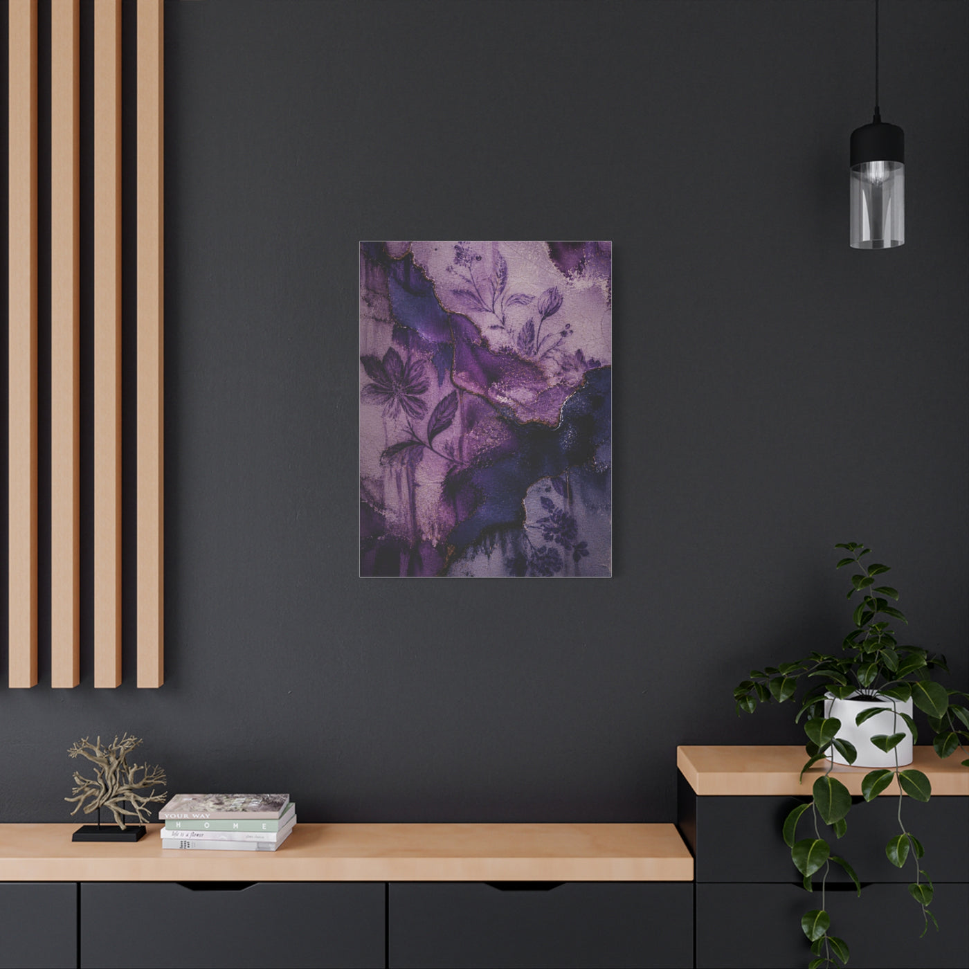 Purple Botanical Ceramic Texture Wall Art & Canvas Print