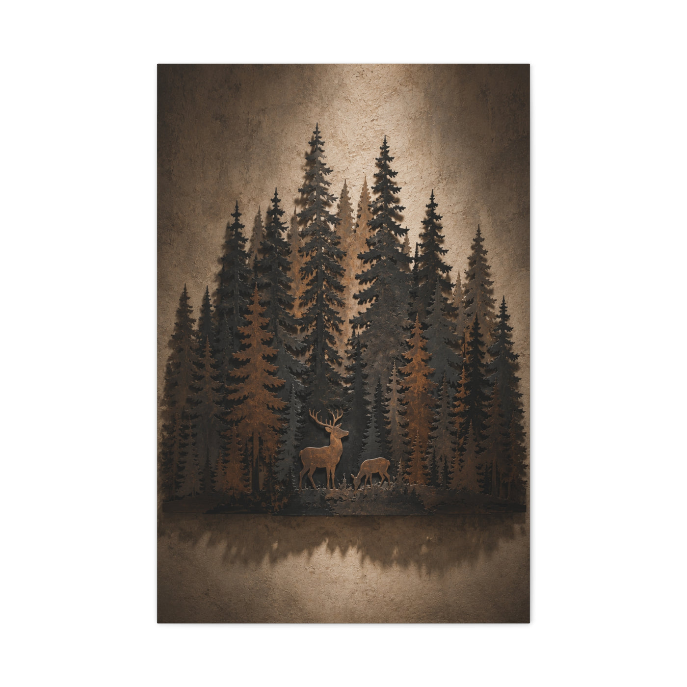 Forest Wildlife Silhouette Scene Trees Wall Art & Canvas Print