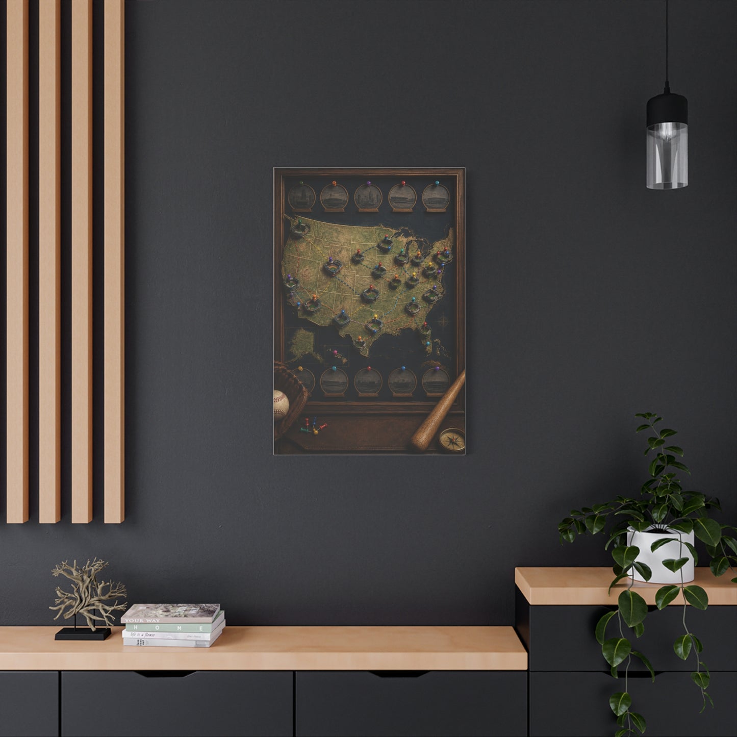 Interactive Stadium Tracker Map Sports Wall Art & Canvas Print