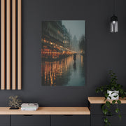 Rainy Paris Café Evening Wall Art & Canvas Print