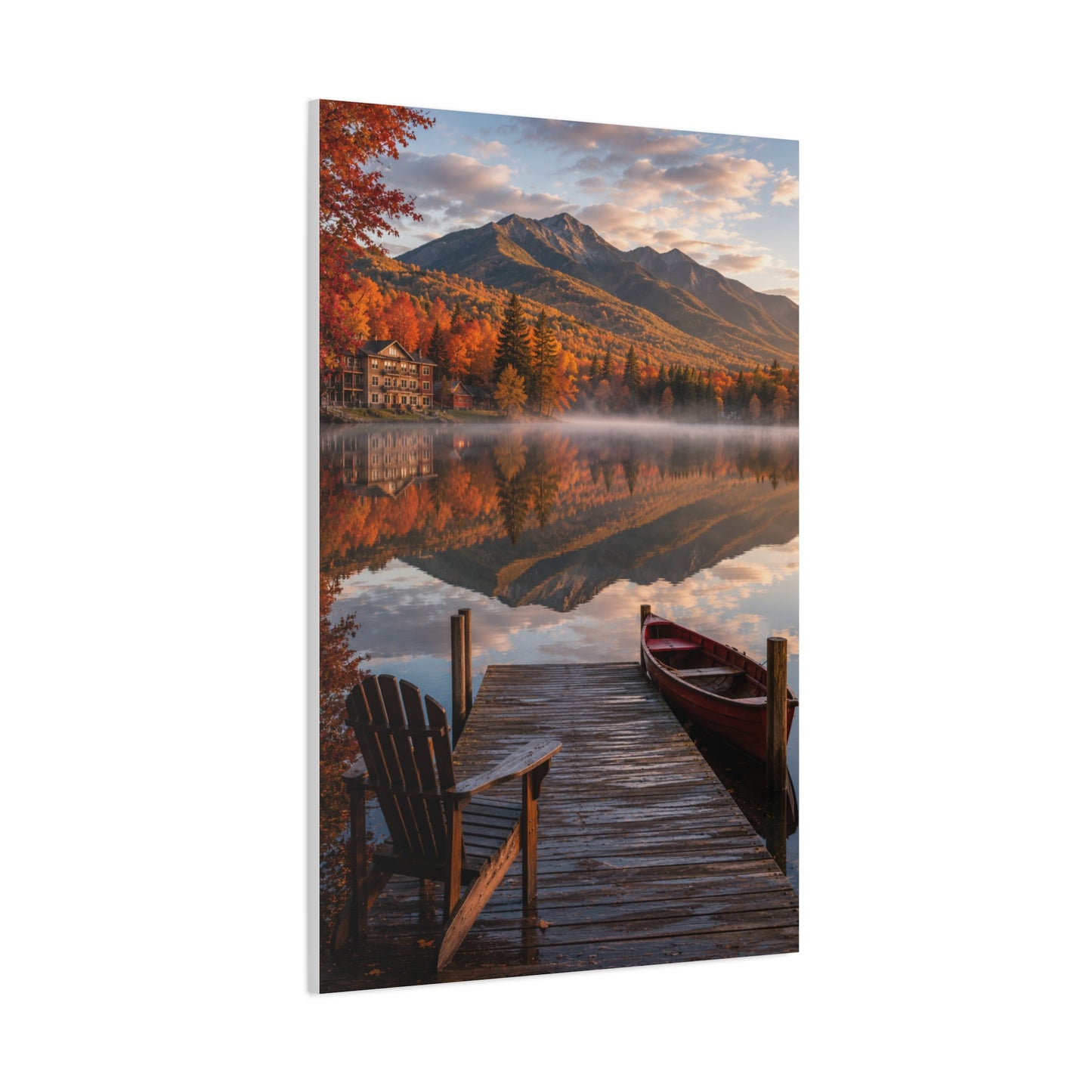 Adirondack Mirror Lake Autumn Wall Art & Canvas Print
