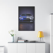 Nissan GT R Split R34 Skyline vs R35 Evolution Wall Art & Canvas Prints