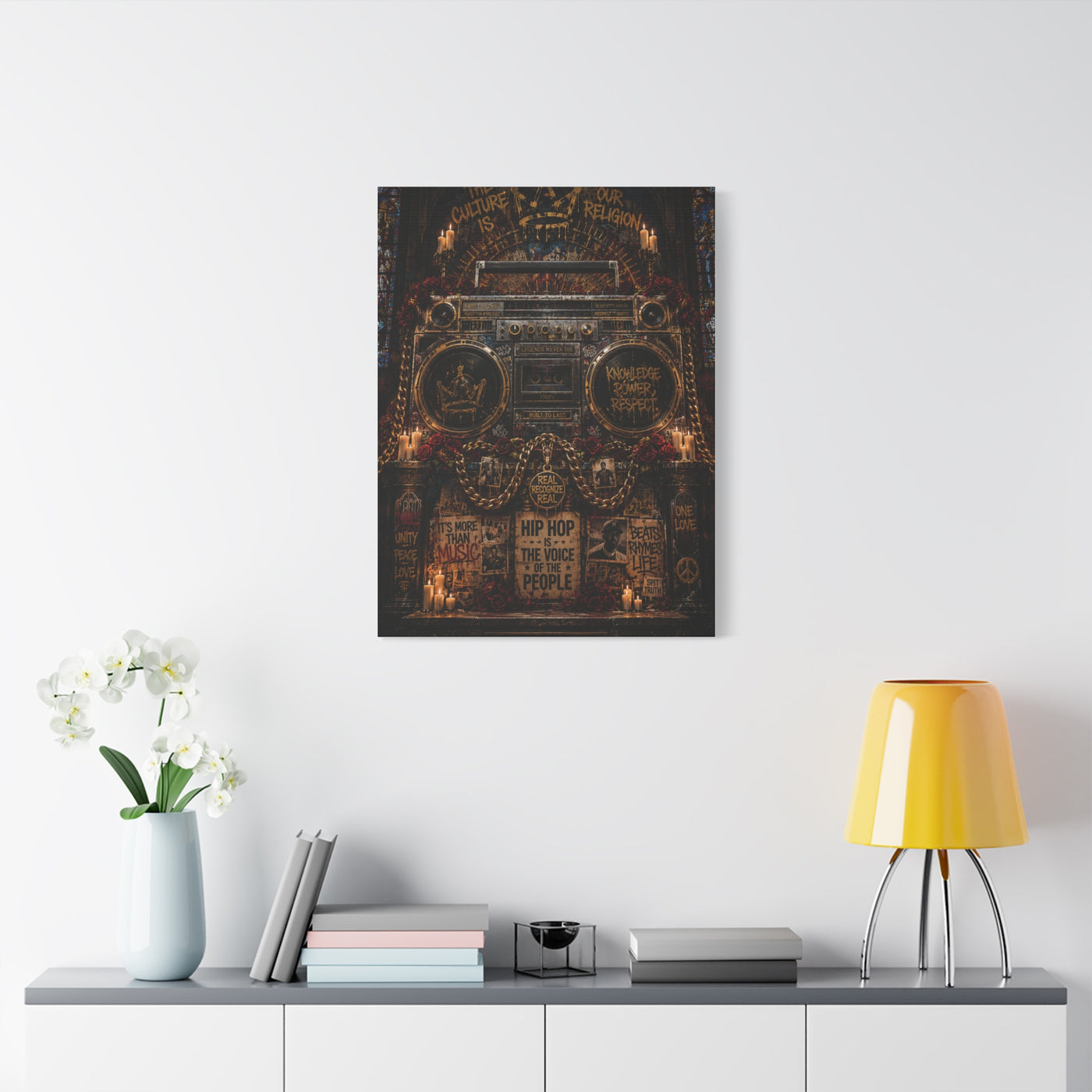 Hip Hop Cathedral Boombox Street Wall Art & Canvas Print