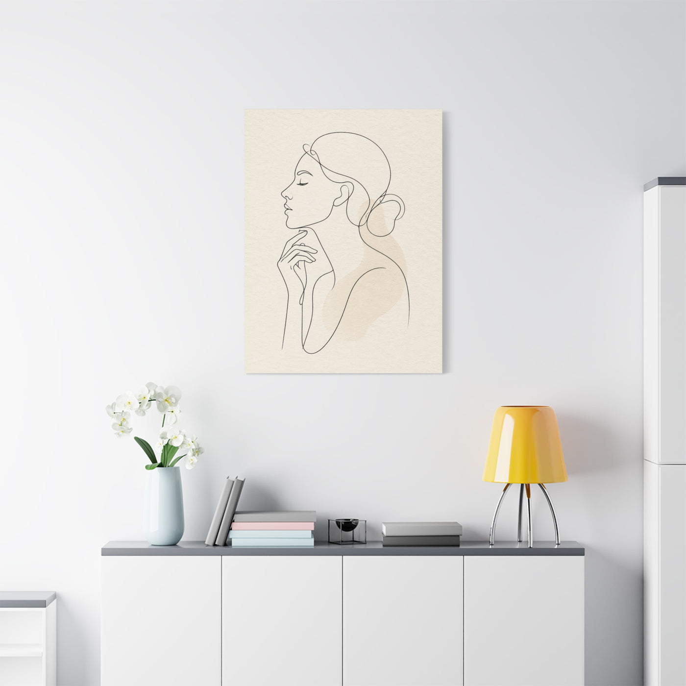 Minimal Continuous Line Portrait Wall Art & Canvas Print