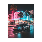 Lamborghini Huracán Neon Miami Nights Wall Art & Canvas Prints