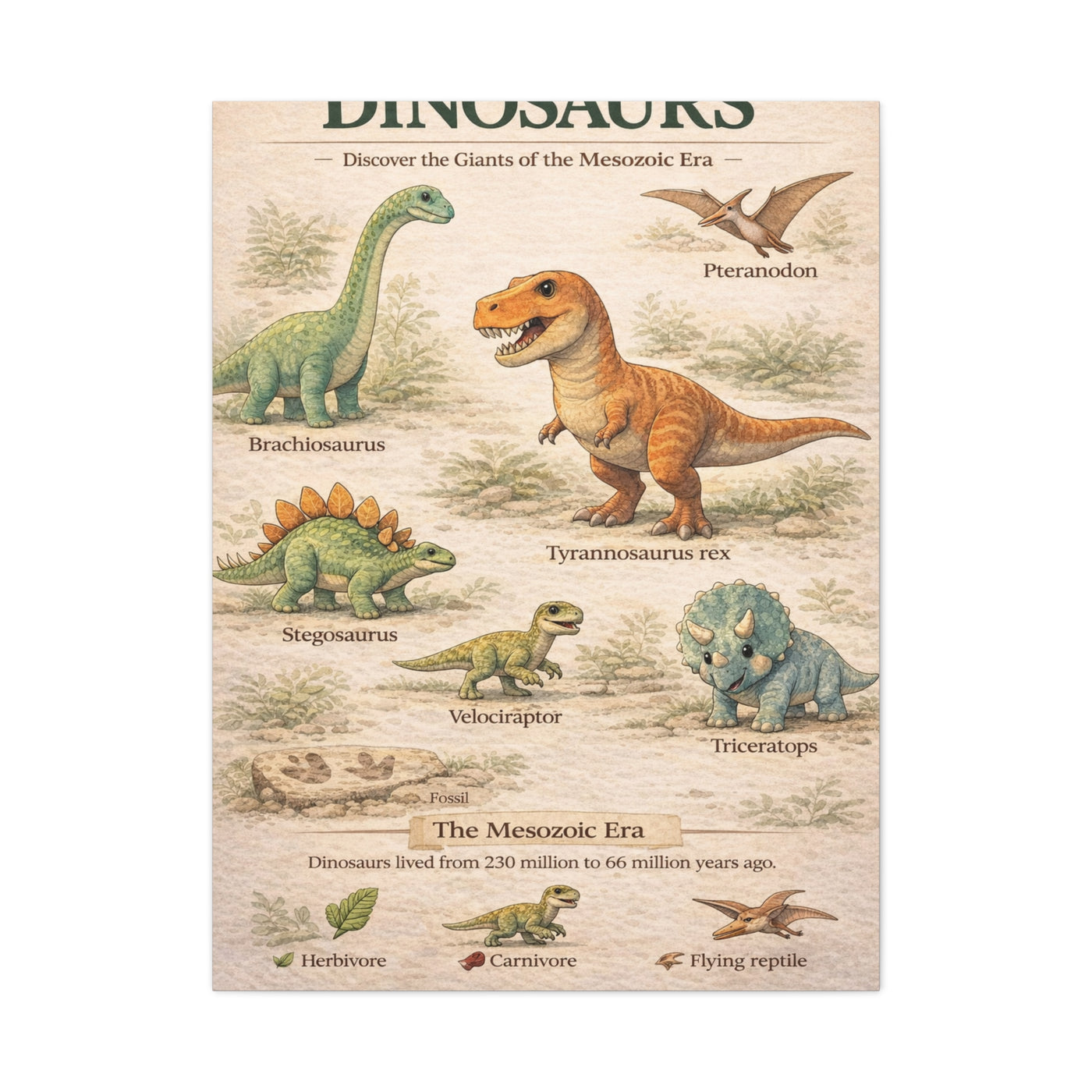 Dinosaur Discovery Museum Poster Wall Art & Canvas Print