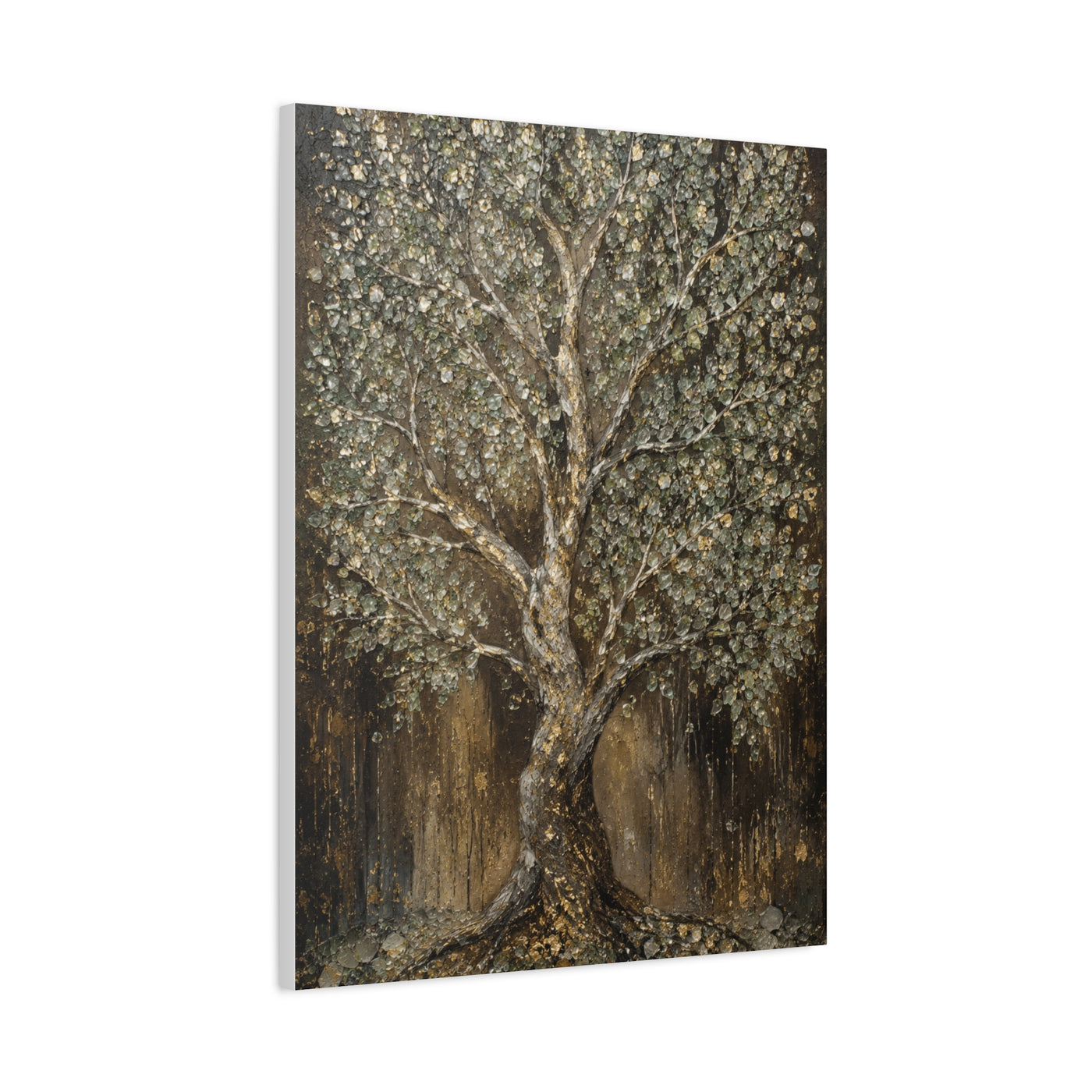 Golden Abstract Tree Texture Luxury Trees Wall Art & Canvas Print