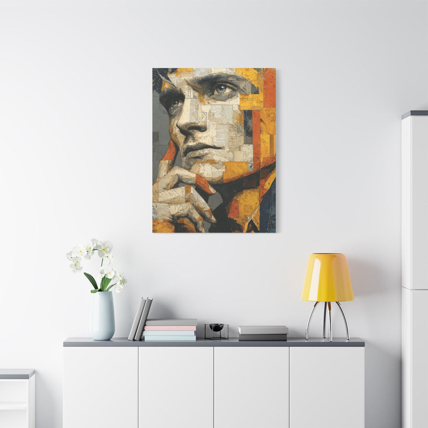 Reflective Thought Portrait Collage Wall Art & Canvas Print