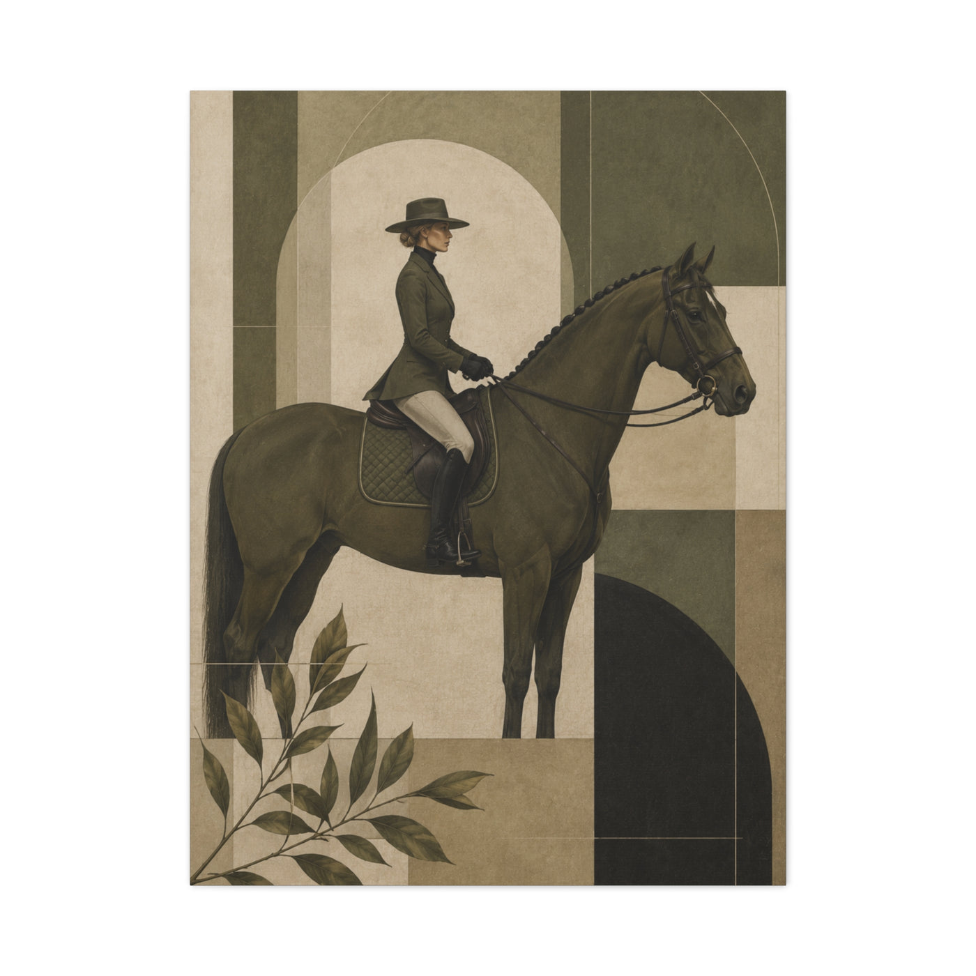 Equestrian Editorial Profile Composition Wall Art & Canvas Print