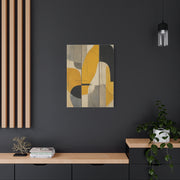 Organic Flow Mustard Curve Abstract Wall Art & Canvas Print