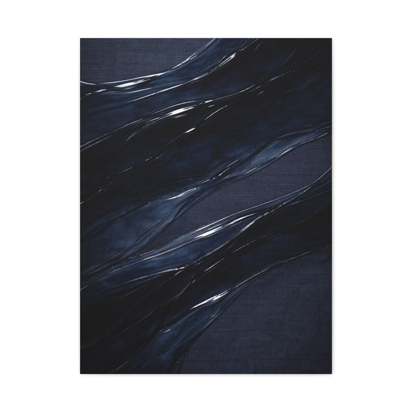 Fluid Navy Wave Abstraction Wall Art & Canvas Print