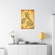 World Map on Aged Scroll Background Wall Art & Canvas Prints .