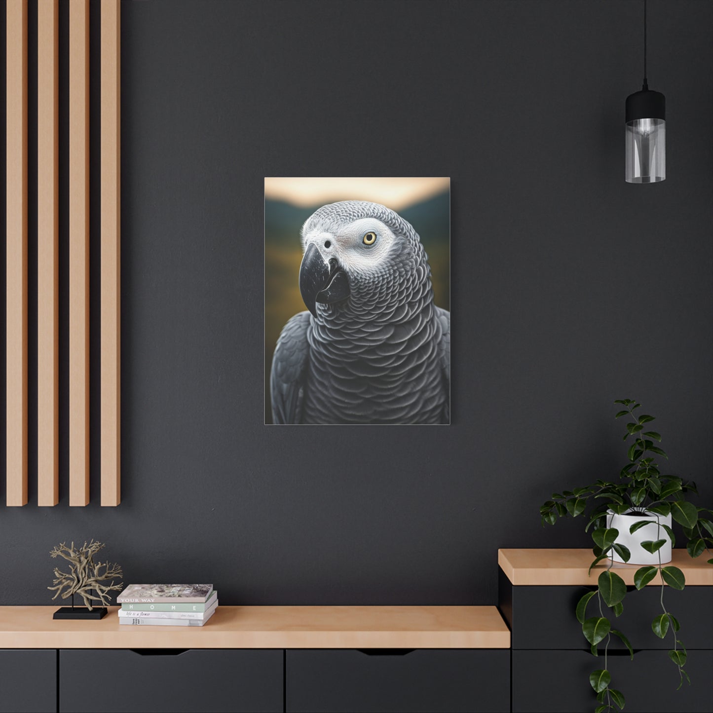 Sophisticated African Grey Parrot Portrait Wall Art & Canvas Prints