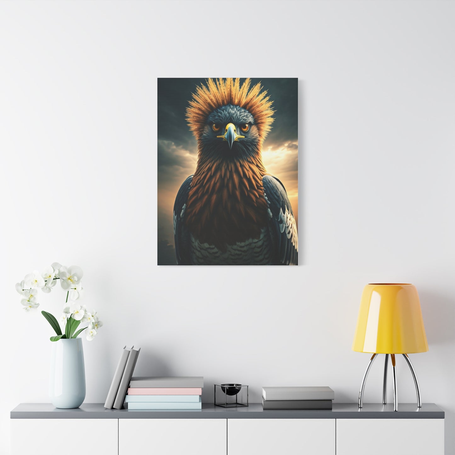 Regal Crowned Raptor Portrait Wall Art & Canvas Prints