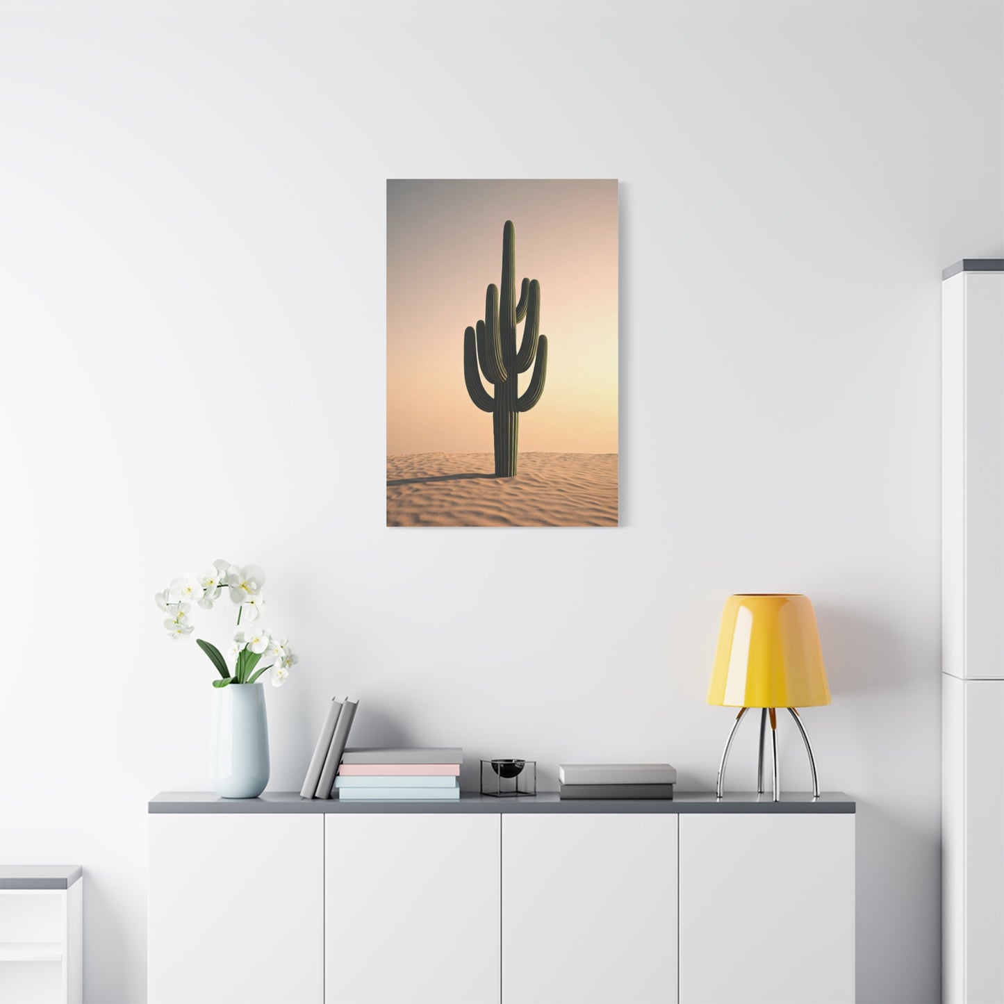 Minimalist Saguaro Desert Sunset Wall Art & Canvas Prints
