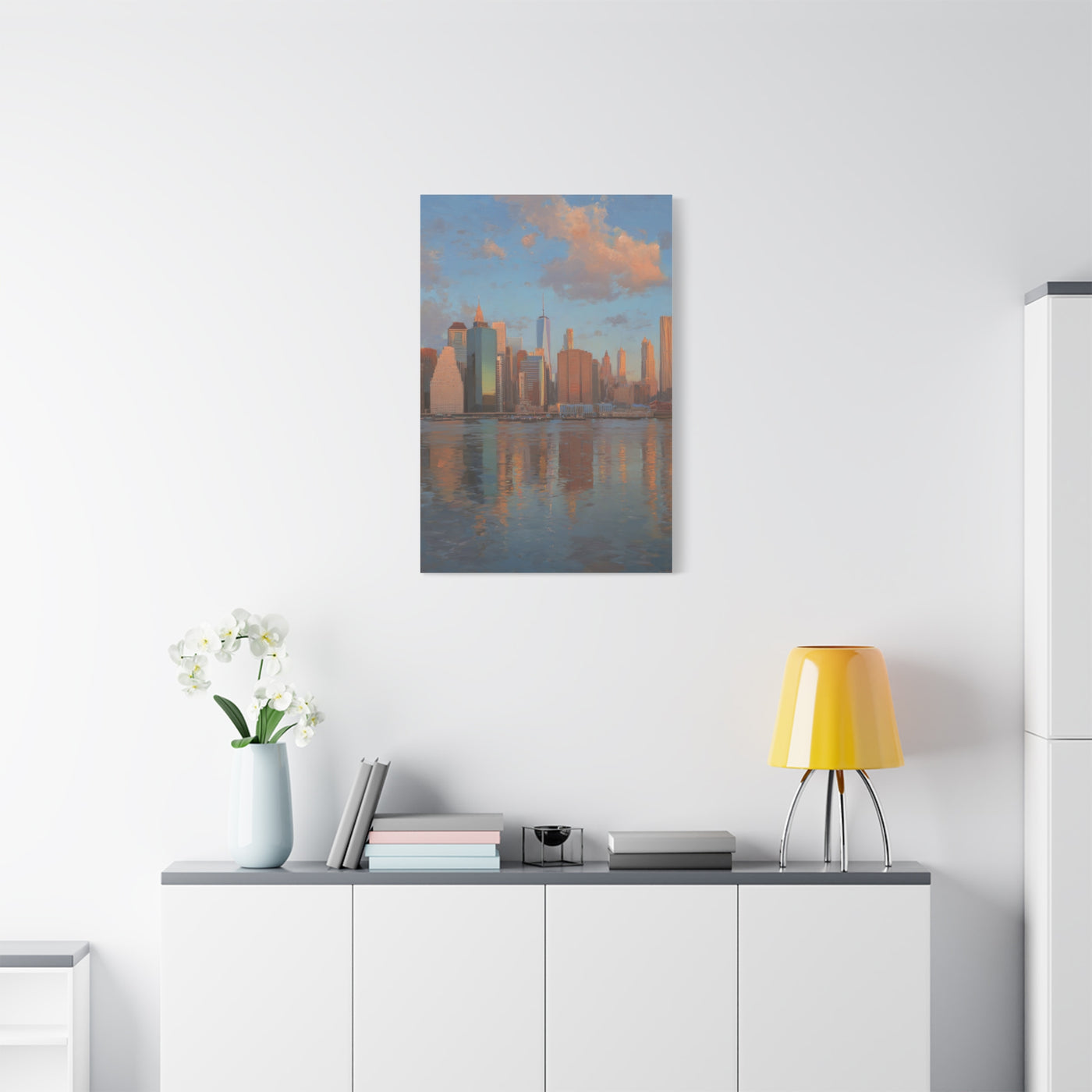 New York Skyline Morning Reflection Wall Art & Canvas Print