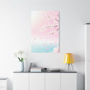 Minimal Sakura Petals Over Calm Water Wall Art & Canvas Prints