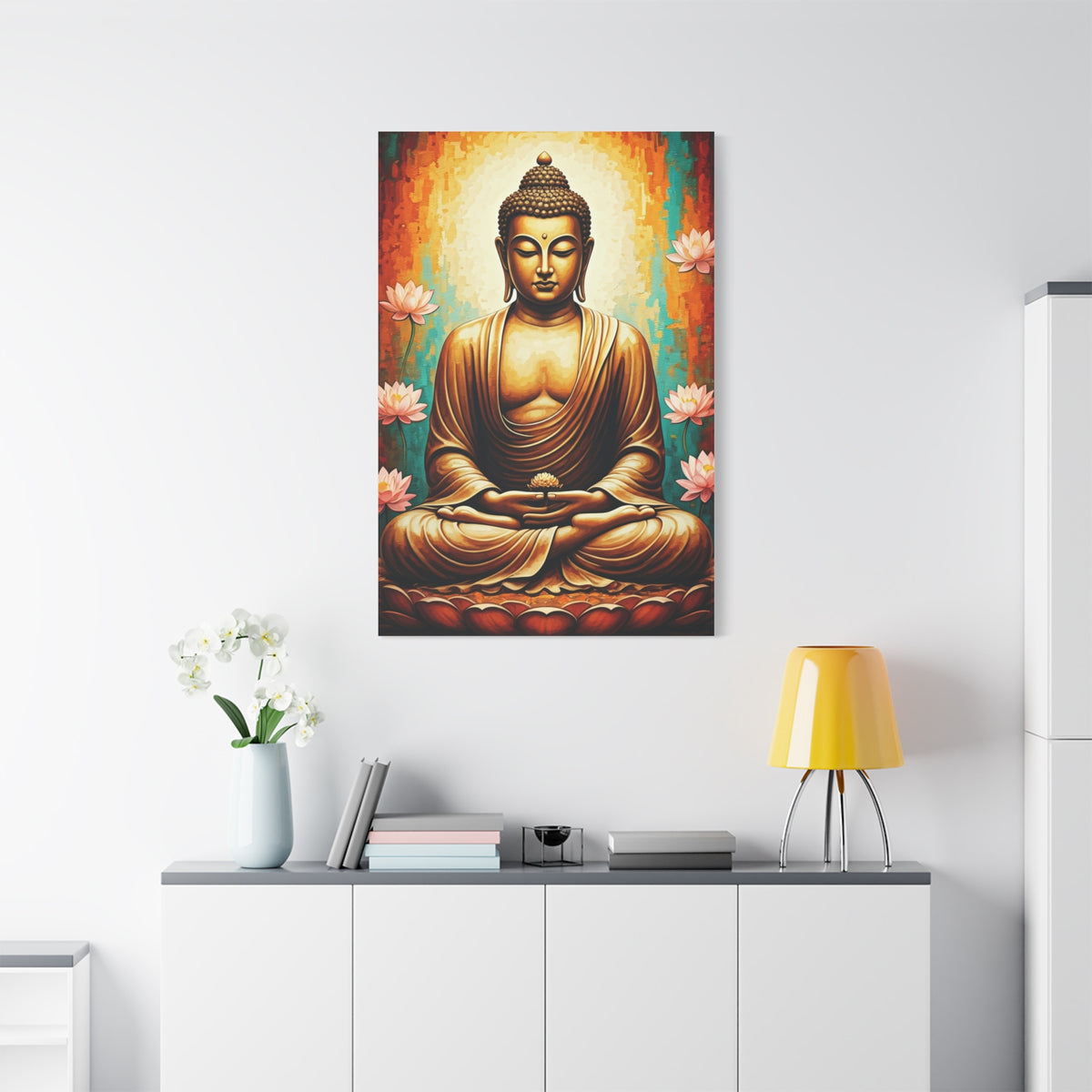 Sacred Lotus Buddha Portrait Wall Art & Canvas Prints