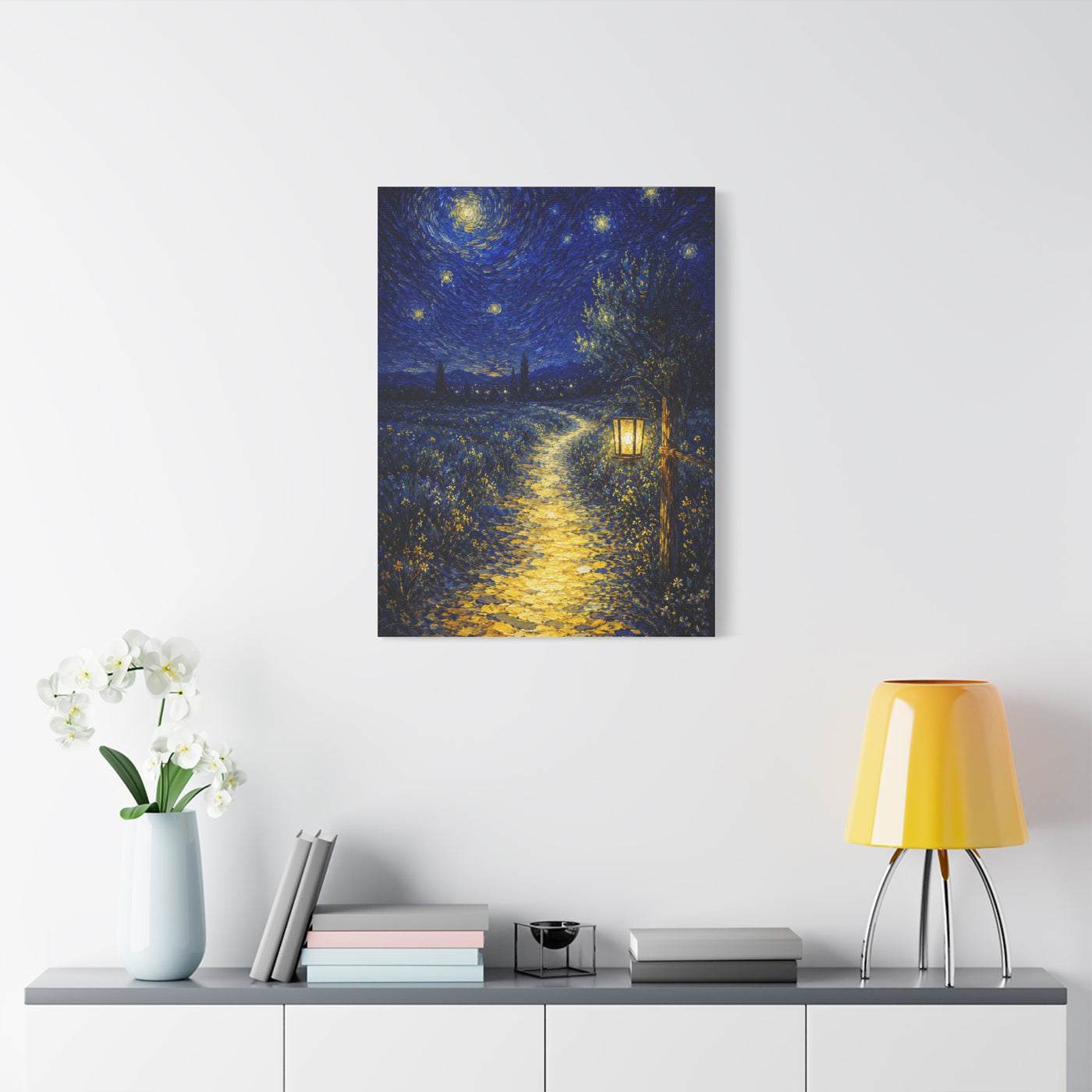 John 8:12 Lantern Path Scripture Wall Art & Canvas Print
