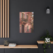 Romantic European Pink Facade Wall Art & Canvas Print