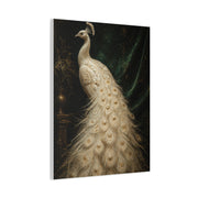 White Peacock Dark Academia Portrait Wall Art & Canvas Print
