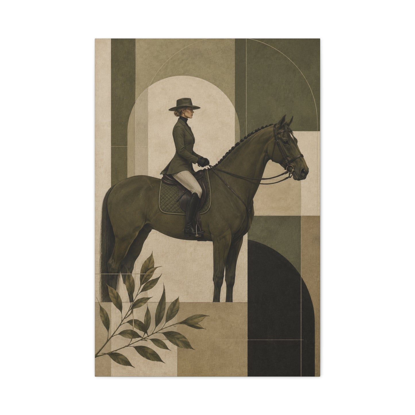 Equestrian Editorial Profile Composition Wall Art & Canvas Print