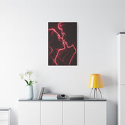 Neon Velvet Kiss Silhouette Wall Art & Canvas Print