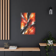 Chrome and Orange Liquid Abstraction Wall Art & Canvas Print