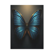 Midnight Blue Butterfly Symmetry Portrait Wall Art & Canvas Prints