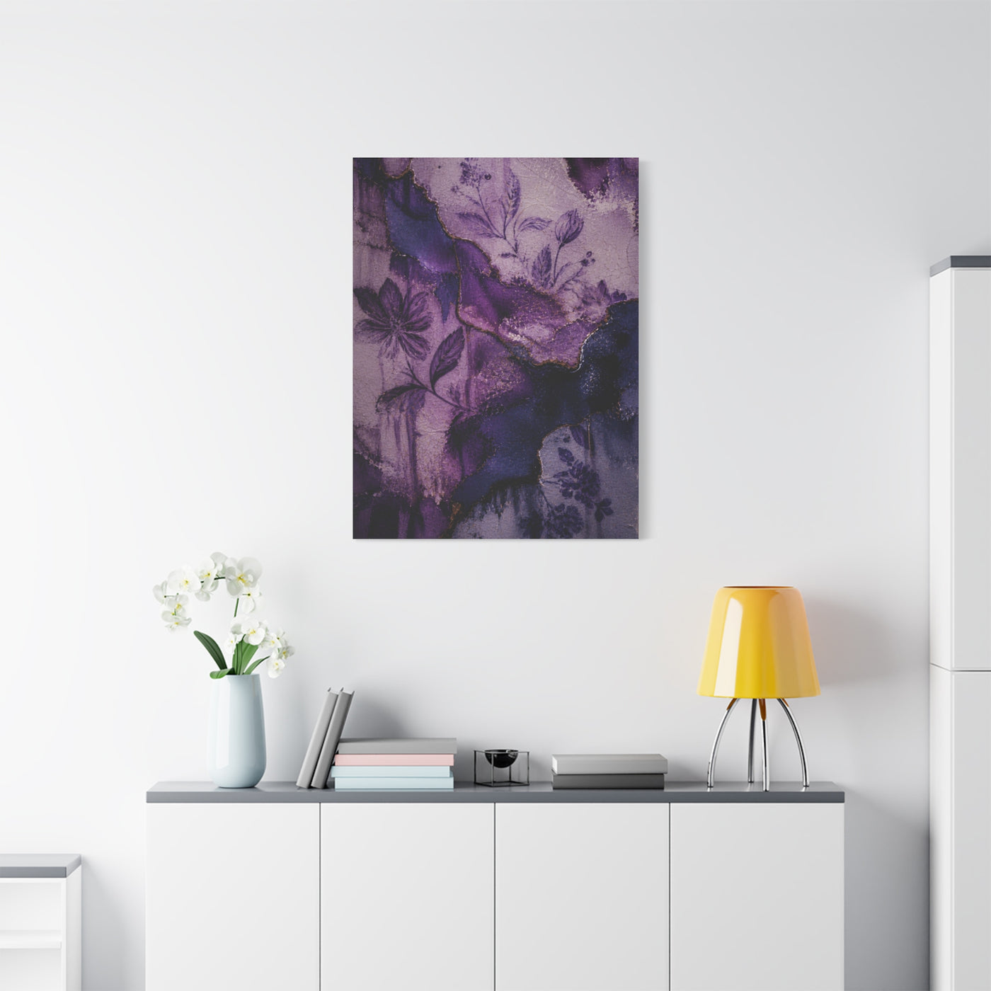 Purple Botanical Ceramic Texture Wall Art & Canvas Print