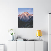 Sunlit Alpine Peak & Forest Valley Wall Art & Canvas Print